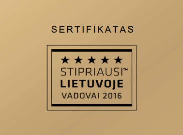 Sertifikatas stipriausi Lietuvoje 2016
