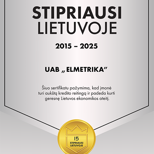 Sertifikatas - elmetrika